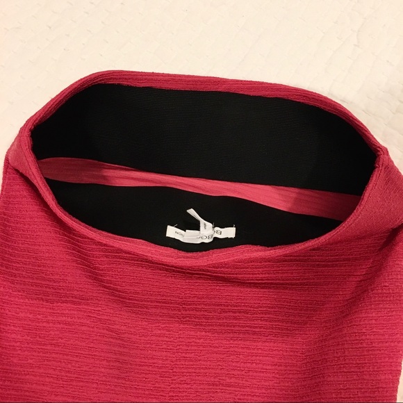 BCBGeneration Stretch Hot Bright Pink Lipstick Bodycon Mini Skirt Size M - Picture 4 of 8